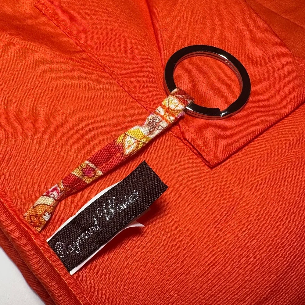Orange Paisley Print Cotton Laptop/ Tablet Case Raymond Waites NWOT